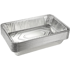 21" X 13" Extra Heavy Duty Full Size Aluminum <strong>Pan</strong> Large Size Chafing Trays Disposable Roasting &amp; Baking Container <strong>with</strong> <strong>Lid</strong> - Product Image 1