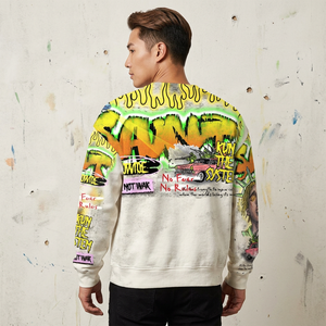 Camiseta Urbana de Manga Larga para Hombre, Estilo Oversize, con Estampado, Cuello Redondo, Diseño con Logotipo en la Espalda - Product Image 6