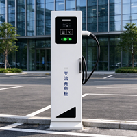 Borne de recharge AC EVSE 7kW à une seule prise, station de charge au sol avec écran et lecteur de carte, étanche IP54, pour utilisation en parking