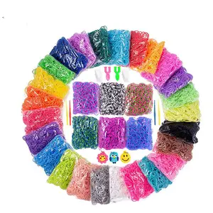 批发搞笑可爱创意织布机橡皮筋笔芯套装儿童编织Diy工艺礼品彩色织布机套装