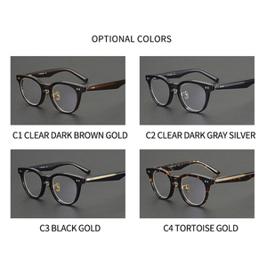 NPI02 Shenzhen <strong>Factory</strong> Wholesale Vintage Unisex Women Men <strong>Acetate</strong> Spectacles Patchwork Pattern Full Optical Eyewear Frame - Product Image 5