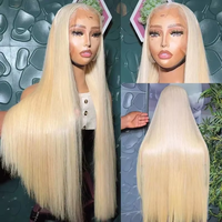 Perruque Weiqi Hair 613 Blonde, Perruque en Cheveux Humains Vierges Naturels avec Dentelle Transparente 13x4, Perruque Frontale en Dentelle Ondulée 613 Colorée pour Femmes Noires
