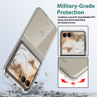 Pour Motorola Razr 2024/2025/Razr 60 Étui transparent Anti-rayures Antichoc Plaque arrière avec protection anti-jaunissement