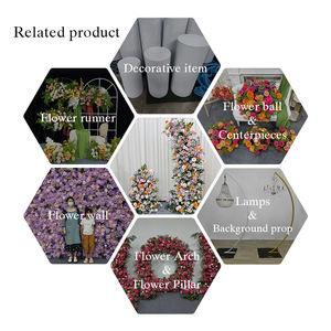 Arco Floral Realista de Seda Mixta Naranja y Lavanda, Decoración Moderna Hecha a Mano para Jardín, Boda, Regreso a Clases - Product Image 5