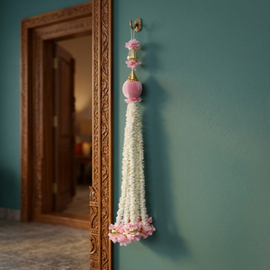 Fleur artificielle Ladi Mogra faite à la main en polyester, décoration suspendue d'intérieur rose AFF-Garland-16.4 Prix Rs.480/pièce Vente en gros - Product Image 3
