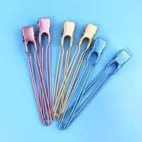 Pinces de sectionnement pour cheveux sans pli, en acier inoxydable, type bec de canard, étanches, pour coiffage, coupe et rouleaux, emballage carton