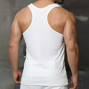 Bán Buôn Tùy Chỉnh Dệt Kim Tập Luyện <span class=keywords><strong>Tank</strong></span> Top Người Đàn Ông Của Cộng Với Kích Thước Sọc Nhanh Chóng Làm Khô Thoáng Khí Độ Ẩm Wicking Rắn Màu Phòng Tập Thể Dục Vest - Product Image 6
