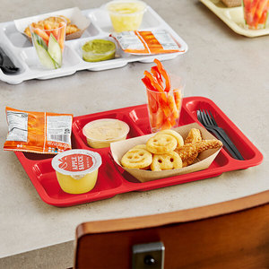Plateaux multi-compartiments en mélamine pour restaurants et restauration rapide, idéaux pour l'agencement des portions alimentaires (version droitier) - Product Image 3