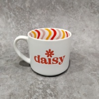 Grès de grande capacité Sourire jaune Tasse en céramique Décalcomanies intérieures sérigraphiées Tasse à eau en céramique Qualité pour tasses