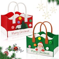 Tas Hadiah Natal Desain Rusa Salju dari Kain Felt, Tas Permen Felt untuk Pernikahan, Mendukung Logo Kustom, Tas Jinjing Barang Natal