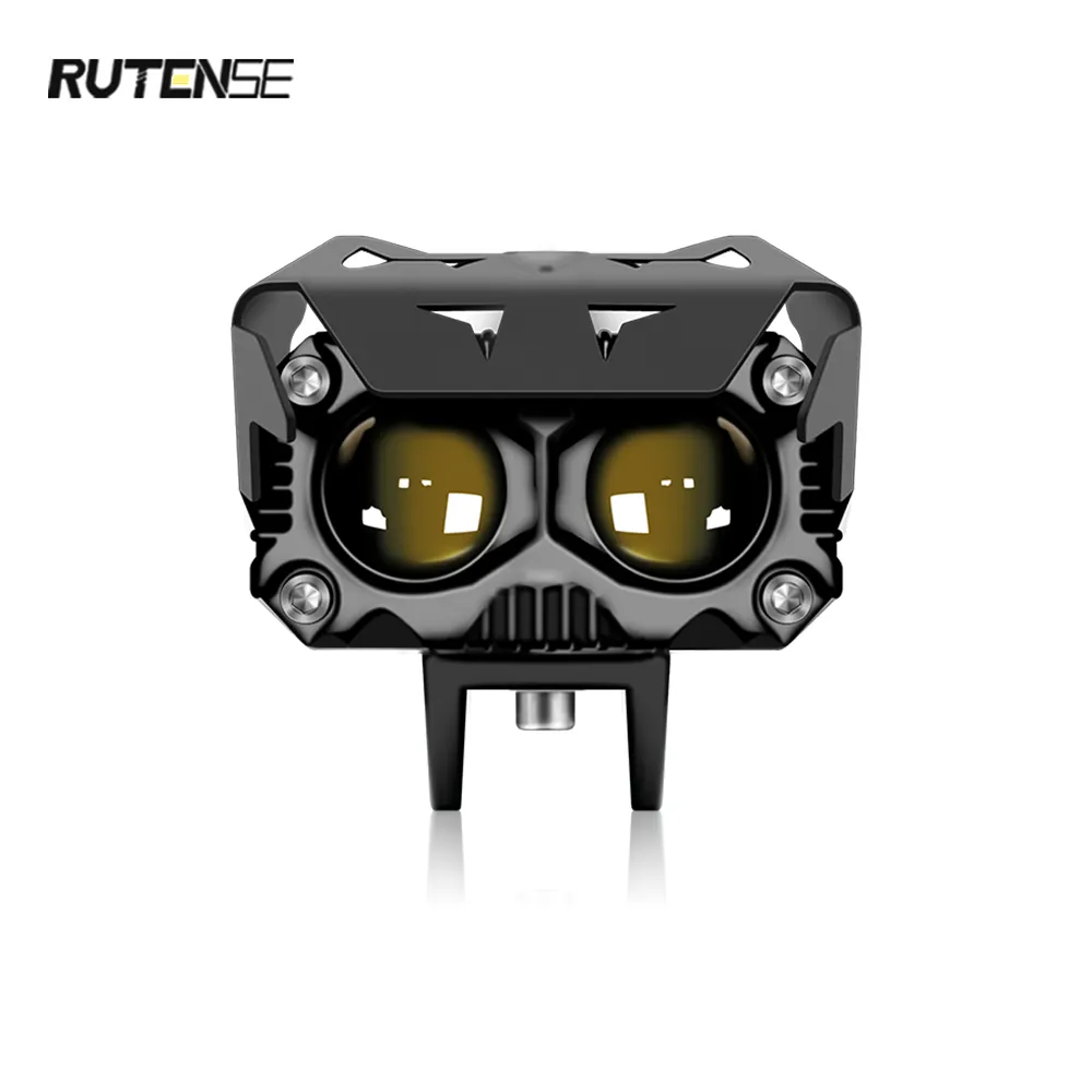 RUTENSE New product 9-60v Motorcycle Led headlamp white yellow Spot Auxiliary auto Led Light brightness two color car lights