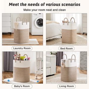 Woven Storage <b>Basket</b> Round Handmade Toy Organizer For Nursery Room - Product Image 4