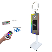 Miroir intelligent portable de 21,5 pouces avec écran tactile, borne photo DSLR, hauteur réglable électriquement, kiosque selfie pour mariages, événements et fêtes