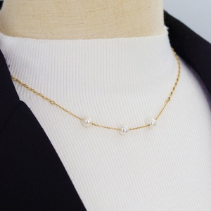 Collar de Acero Inoxidable Dorado a Prueba de Agua para Mujer, Joyería 2026, Collar de Perlas Chapado en Oro de 18k para Mujer - Product Image 5