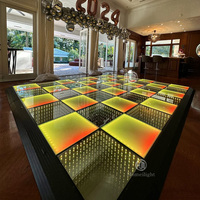 Homei 16*16ft Tanzfläche LED-Panel Top 3D LED-Spiegel-Tanzfläche für Party Hochzeit Disco Show