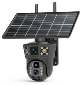 2-way אודיו 6mp h.265 wifi 4g ip66 לילה עמיד למים מצלמה וידאו IP קול אזעקה שעון שמש 2 עדשה 256g ענן תנועה Cmos - Product Image 1