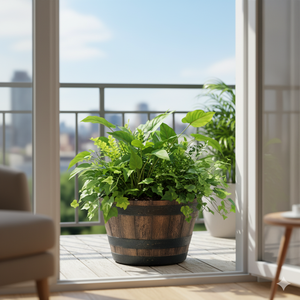 Plateau à fleurs rond en PP de 20.5 pouces avec trous de drainage adapté au sol et à la plantation intérieure/extérieure écologique et durable - Product Image 6