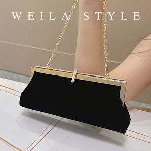 Elegante Fluwelen Handtas Voor Vrouwen Met Strass Sluiting En Lange Kettingriem Ideaal Voor Avondfeest Bruiloft <span class=keywords><strong>Prom</strong></span> Date Night - Product Image 5