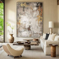 Peinture à l'huile sur toile impressionniste texturée Wabi Sabi minimaliste moderne pour la décoration du salon et de l'hôtel