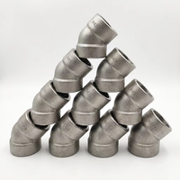 Raccord de tuyauterie forgé à 45 degrés en acier inoxydable SS304 de classe 3000, à soudure lisse, pour systèmes industriels haute pression