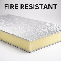 Panneau isolant en mousse phénolique à double feuille d'aluminium, faible conductivité thermique, ignifuge, pour conduits, ingénierie CVC, hôpitaux