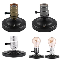 Support de lampe de bureau à douille en bronze E26 E27 pour ampoule Edison Supports de lampe de table Bases à côté d'or noir argent