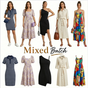 Vestido de Verano Sencillo con Cuello en V, Vestido Femenino Transpirable y Ligero, Envío de Estilos Variados Aleatorios - Product Image 1