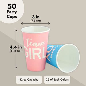 Articles de fête Gobelets en papier 12oz - Équipe Garçon ou Équipe Fille - Product Image 4