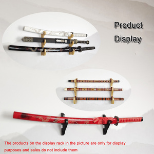 Support <span class=keywords><strong>mural</strong></span> multi-niveaux en bois et bambou pour l'affichage de sabres, type déconnectable, vente en gros - Product Image 4