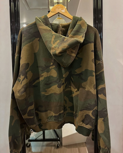 Hoodie Pria Custom Produsen, Cetak DTG, Katun French Terry 420 GSM, Resleting, Motif Kamuflase <span class=keywords><strong>Camo</strong></span> Acid Wash Distressed - Product Image 2