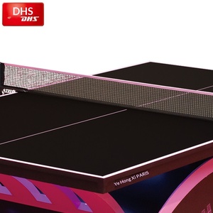 Mesa <span class=keywords><strong>de</strong></span> Tenis <span class=keywords><strong>de</strong></span> Mesa DHS Red Double Happiness, Tienda <span class=keywords><strong>Oficial</strong></span>, Modelo Paris Rainbow, Profesional, Estándar <span class=keywords><strong>de</strong></span> Competición para Interiores - Product Image 4