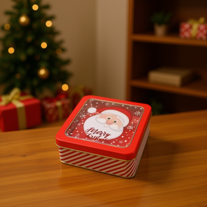 Homeera Christmas Storage Box Square Iron Decorative Container For Holiday Gift Storage - Product Image 2