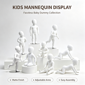 Set di Manichini per Neonati in Fibra di Vetro a Corpo Intero con <span class=keywords><strong>Testa</strong></span>, Bambola Multi-Posa con Base in Metallo, Colore Personalizzabile OEM per Negozi di Abbigliamento per Bambini - Product Image 1