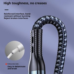 Nylon bện ba-trong-một <span class=keywords><strong>C</strong></span>áp dữ liệu, với một bài kiểm tra độ bền kéo <span class=keywords><strong>c</strong></span>ủa 10,000 lần, dễ dàng giải quyết vấn đề <span class=keywords><strong>c</strong></span>ủa <span class=keywords><strong>c</strong></span>áp dữ liệu vỡ - Product Image 6