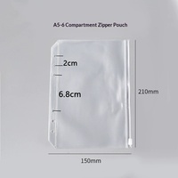 Protège-cahier A5 transparent en PVC rigide avec anneaux, pochette de rangement rechargeable à fermeture éclair pour journal, idéal comme cadeau