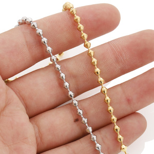 Cadena de cuentas de diamante de acero inoxidable chapada en oro para decoración de joyería y ropa. - Product Image 3
