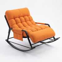 Fauteuil à bascule double usage, canapé de loisirs, design moderne, métal, coton, cuir PU, appartement, chambre à coucher