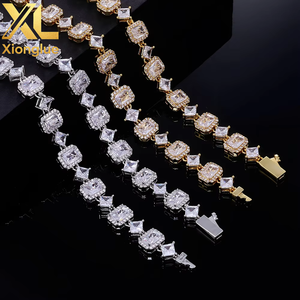 Iced Out 10MM Square Clustered Tennis <b>Chain</b> Necklace Hop Jewelry Rhombus Shape Zircons <b>Chain</b> Necklace for Women Gift - Product Image 4