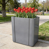 Jardinière extérieure personnalisée grande taille, simple, minimaliste, classique, en métal thermolaqué, écologique, vente en gros pour centre commercial