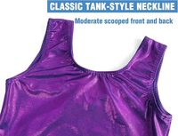 Justaucorps sans manches violet pour filles Winora avec strass et taille élastique, idéal pour l'entraînement de danse