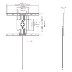 Hiển thị tương tác cảnh quan/Chân dung xoay TV <span class=keywords><strong>Wall</strong></span> Mount <span class=keywords><strong>Bracket</strong></span> cho màn hình phẳng hiển thị 37 "-80" TVS - Product Image 6