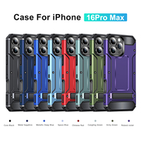 Étui de téléphone portable universel robuste et ergonomique en TPU+PC léger avec support métallique antichoc 10FT