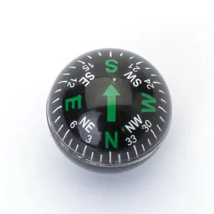 Cheap Vehicle-borne round plastic compass 28mm Acrylic ball shape compass handle compass for cars