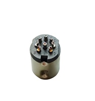 YZTECH DIN POWER Conector Hembra Tipo Soldadura 8P, Contacto de Latón, Carcasa de Nylon, Niquelado, 2A 500V (sin copa de soldadura)