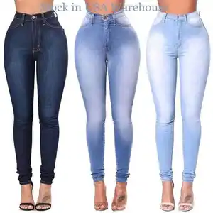 Women dress sexy jeans ladies High Waist denim Pencil pants