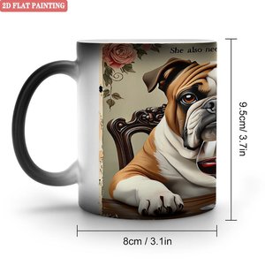 Magic Mug Frosted Black 11oz <b>Ceramic</b> Heat Sensitive Tea <b>Cup</b> - Product Image 1