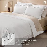 Juego de Funda Nórdica de Siete Piezas de Algodón Egipcio Orgánico Moderno de 300 Hilos, Jacquard, para Boda, Diseño Sólido, Personalizable, Resistente a la Decoloración