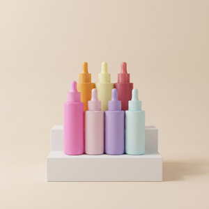 Wholesale Luxury Matte Colorful Square Glass <b>Dropper</b> <b>Bottles</b> 20ml 30ml 50ml Custom Opaque Frosted Serum <b>Bottles</b> Pipettes - Product Image 2