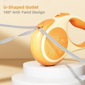 Büyük/küçük köpekler kediler için yarı otomatik kilit ve şok emici tasarım paslanmaz çelik yay ile hafif geri çekilebilir köpek tasma - Product Image 4