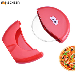 Red Plastic Pizza Cutter With Rolling <b>Blade</b> For Easy Slicing And Baking Tools - Product Image 5